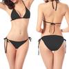 2Pcs/Set Halter Swimsuit No Pad Split Type Solid Color Bathing Suit for Summer