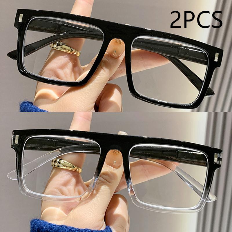2/3PC New fashion large frame reading glasses trendy square frame rice nail middle-aged and elderly goggles reading glasses