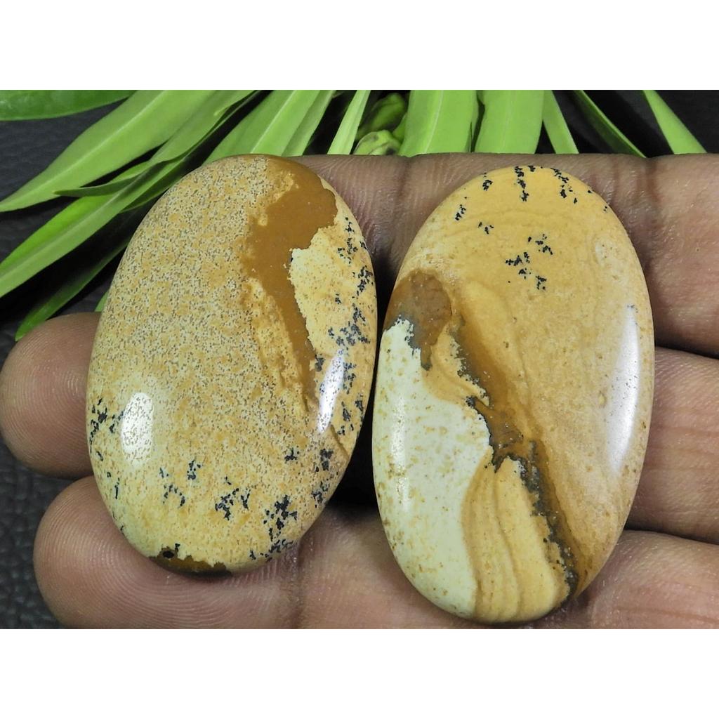 113Cts. 2Pcs Natural Picture Jasper Oval Cabochon Gemstone 26X42-26X44MM A-122