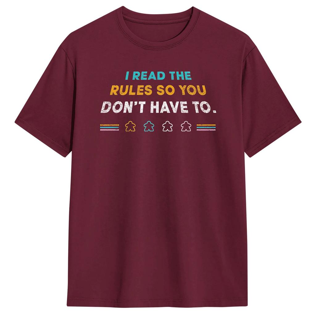 I Read The Rules So You Dont Have To Deck Builder Boardgame Tabletop T Shirt  Harajuku T Shirts ShortSleeved  Tops Clothes