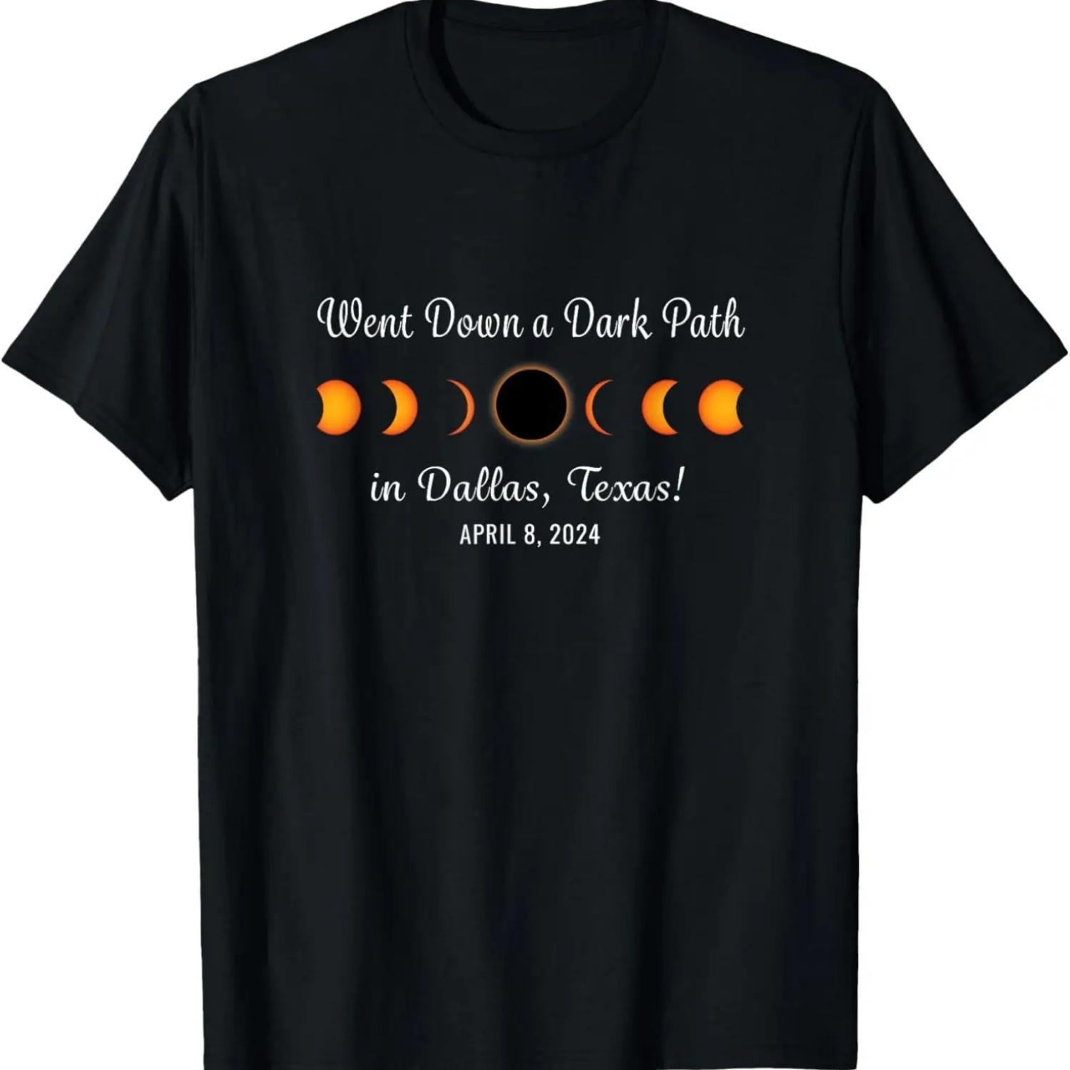 Funny Dallas Texas Total Solar Eclipse 2024 Souvenir T-Shirt S чёрный