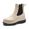 New medium tube rain shoes women's rubber shoes wear non-slip water boots thick-soled water shoes and fleece short rain boots