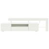 192*37*53cm TV Cabinet with 3 Cabinets, TV Stand with LED, High-Gloss Lowboard and TV Table, Suitable for TVs Around 85 Inches, White