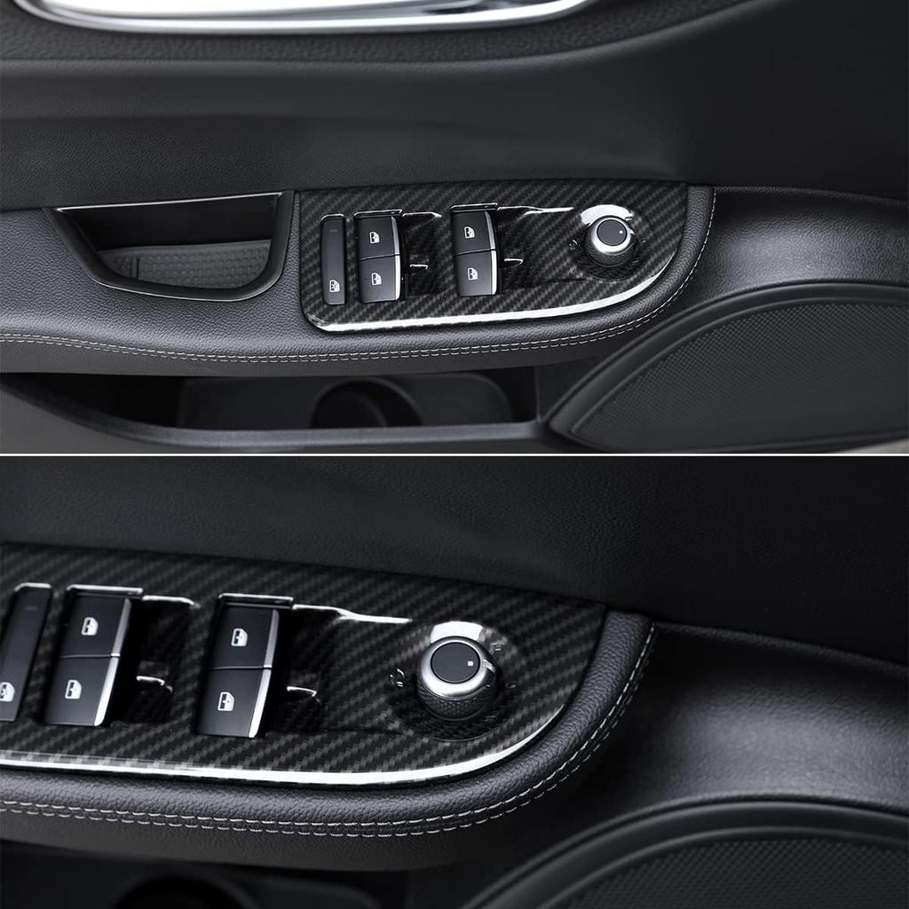TOYCIDFG Car Door Inner Handle Window Lift Button Panel Cover Trim Compatible with Alfa Romeo Giulia 2017-2021, Carbon Fiber Pattern Car Decoration