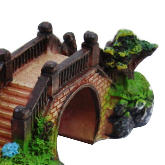 Three-eye Bridge Mini Aquarium Decoration Figurine Simulation Bridge for Fish Tank Home Decor