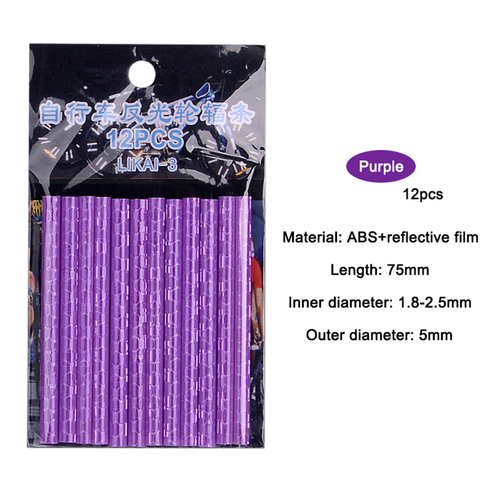

12 шт., велосипедное колесо, спицы, отражатель, светоотражающее крепление, зажим для трубки, велосипедные предупреждающие полоски One Size фиолетовый