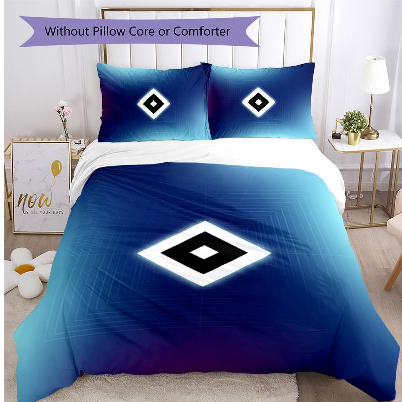 Hamburger SV Football Printed 3 Pieces Bedding Set, Comfortable Skin Friendly Bedroom Duvet Cover Set