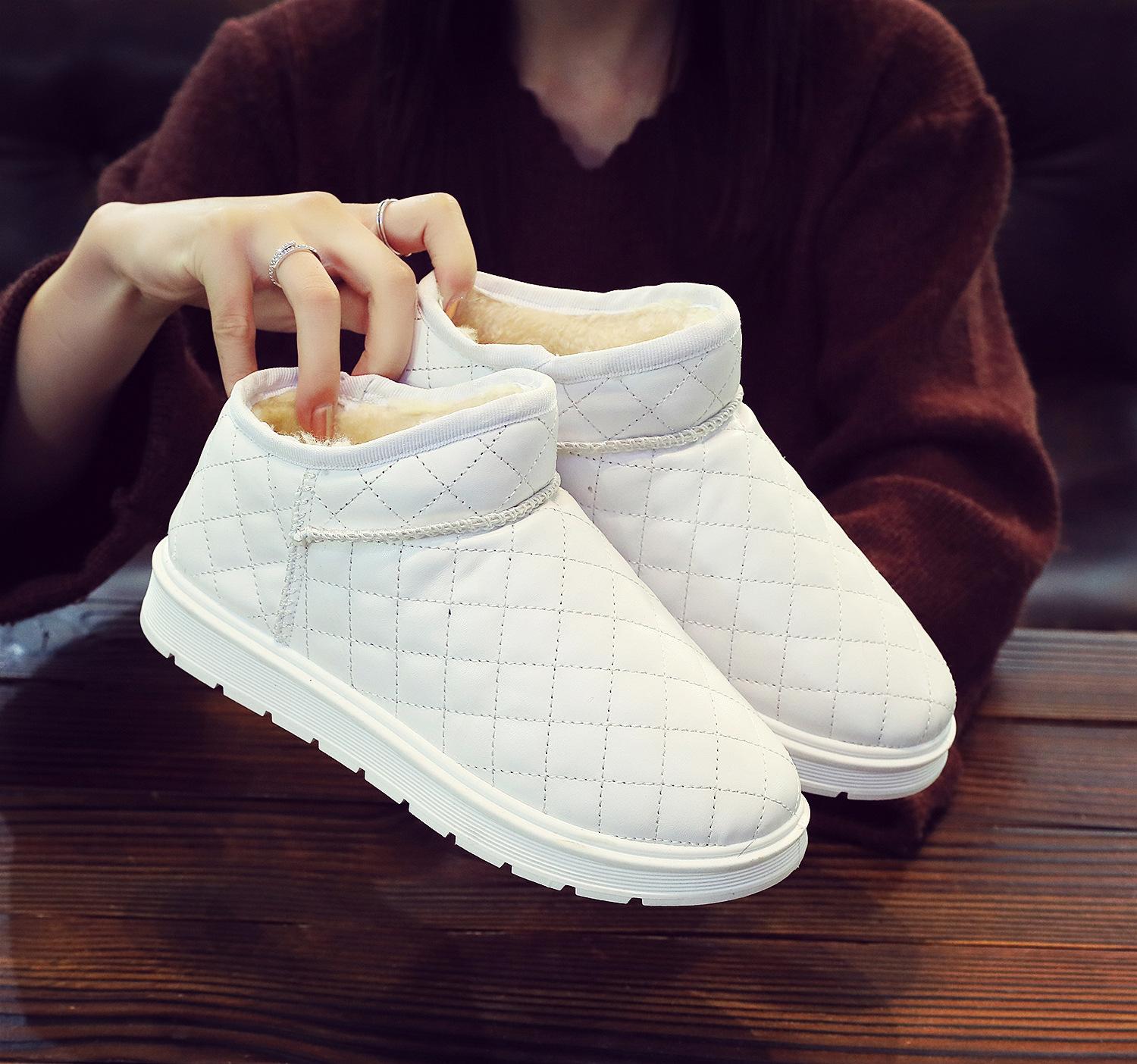 

Женские зимние сапоги, короткие, студенческие, новые, зимние, снежные, хлопковые, на толстой подошве, хлебные, нескользящие, теплые женские хлопковые сапоги 35