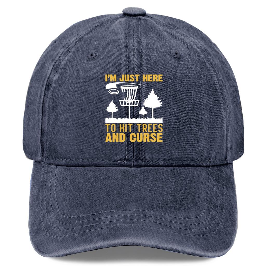 Disc Golf Funny Graphic Baseball Cap Vintage Washed Polyester Adjustable Dad Hat for Casual Outdoor Sports