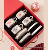 Retro Ceramic Coffee Cup & Saucer Set - Elegant Light Luxury for Afternoon Tea or Gift