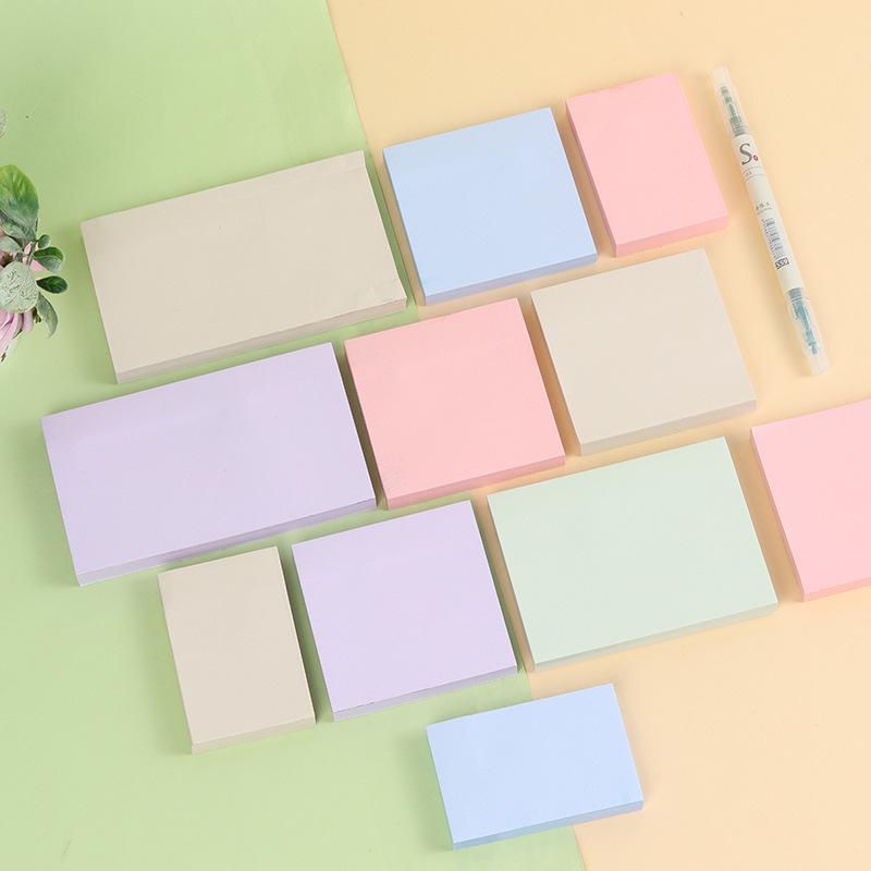 Morandi Color Hand-Torn Sticky Notes, N Times Sticky Student Notes, Solid Colors