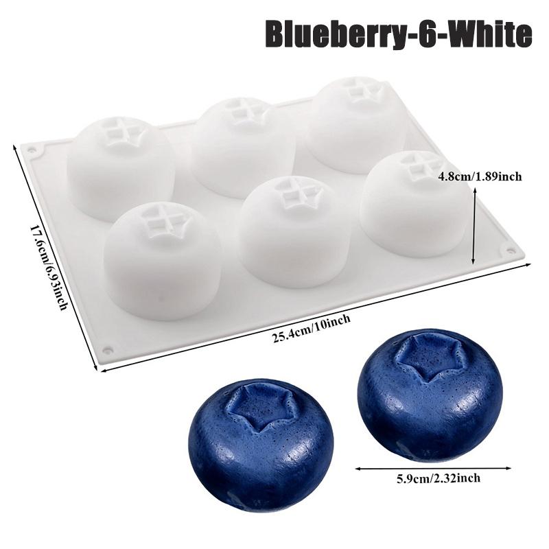 1Pc 3D Blueberry Mousse Cake Mold Blueberry Raspberry Fruit Shaped Dessert Mold Silicone Baking Mold for Chocolate Pudding Decor
