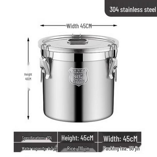 Barril Sellado Multiusos de Acero Inoxidable 304 para Almacenamiento de Vino, Té, Leche, Fermentación, Aceite o Arroz