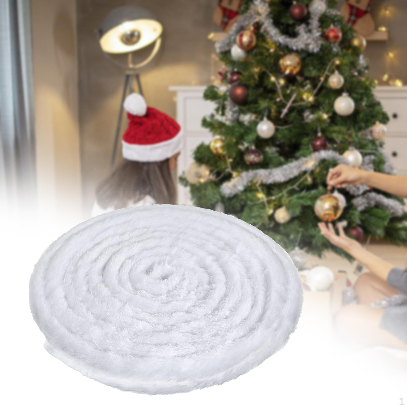 

Юбка из искусственной меховой ленты для рождественской елки, ширина 5 см, длина 78,74 дюйма, отделка из меховых полос белый