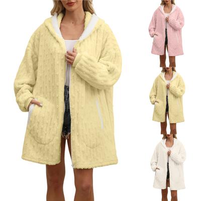 Women's Hooded Zipper Home Leisure Plush Warm Jacket