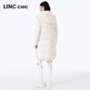 Jinyujie Women's Mid-Length Hooded 90% White Duck Down Jacket