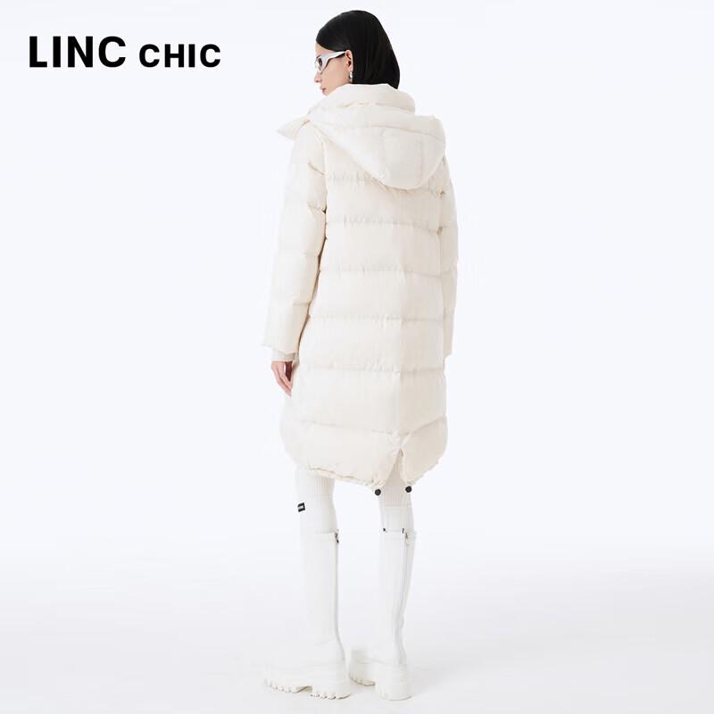 Jinyujie Women's Mid-Length Hooded 90% White Duck Down Jacket