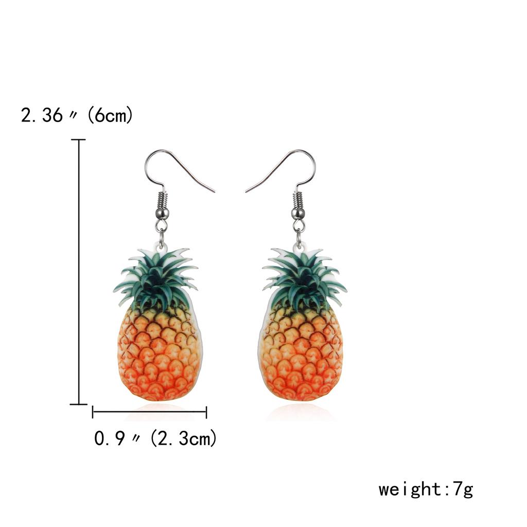 New Cute Fruit Lady Earrings Strawberry Pineapple Tomato Kiwi Orange Cucumber Watermelon Apple Girls Fruit Dainty Earrings