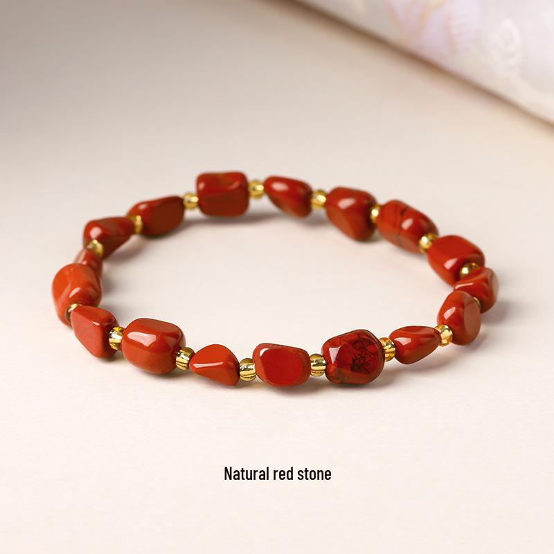Original Natural Stone Beaded Bracelet - Women's Irregular Shape Crystal for Seaside Vacation Style