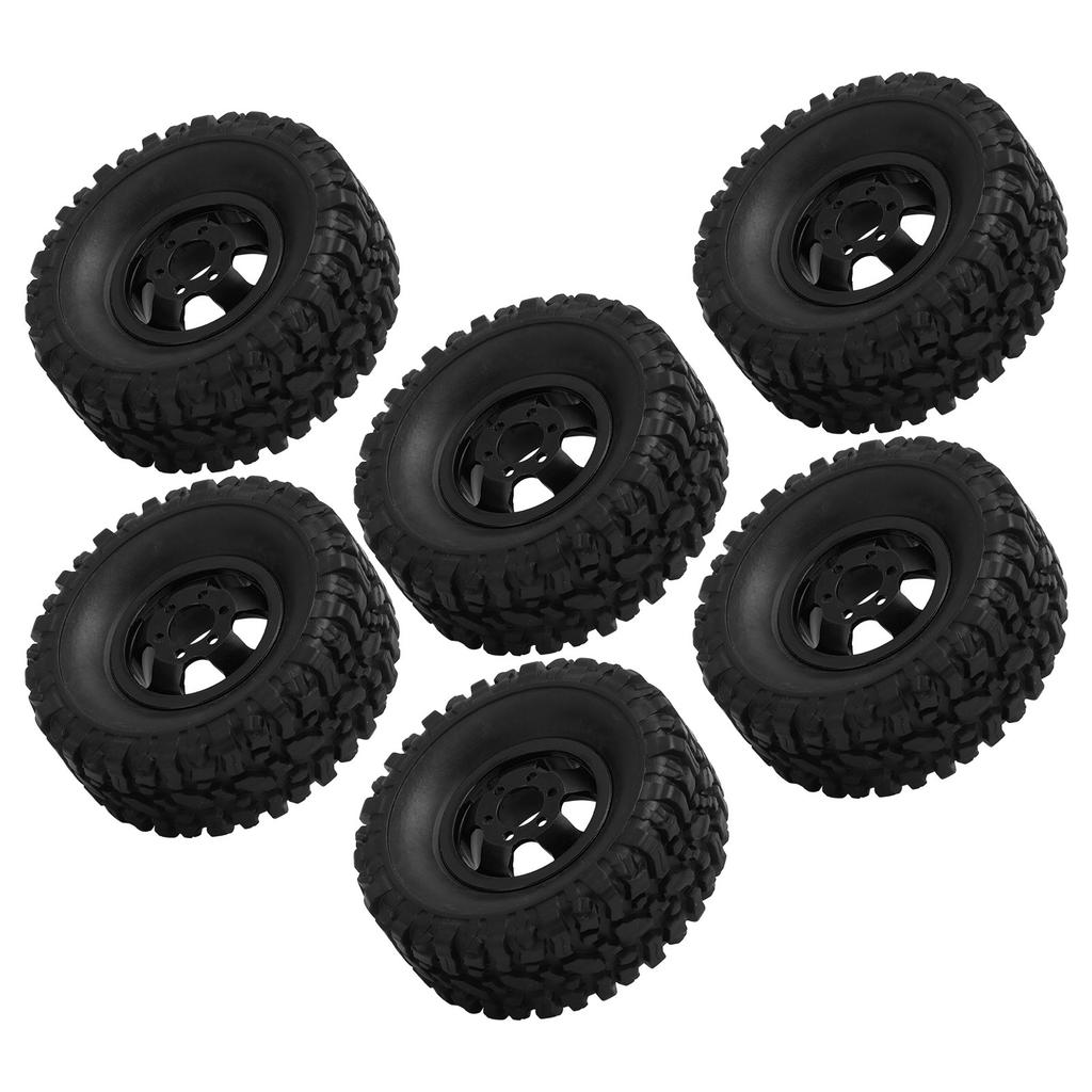 RC Rubber Tires with Aluminum Alloy Wheel Hub for WPL C14 C24 C34 C44 B14 B24 B16 B36 4 Car Model
