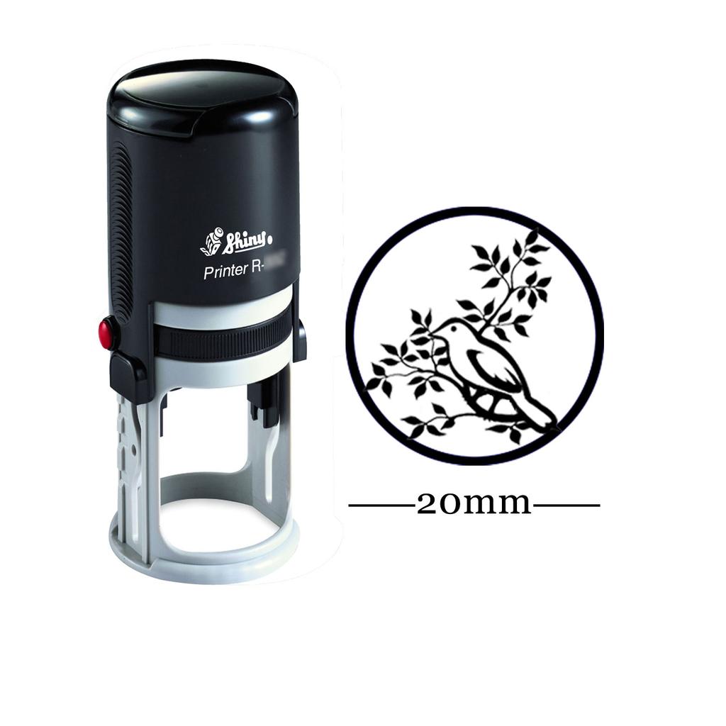 TREE DESIGN Round Self Inking Kids Teacher Stamp Personalized Custom Shiny Rubber