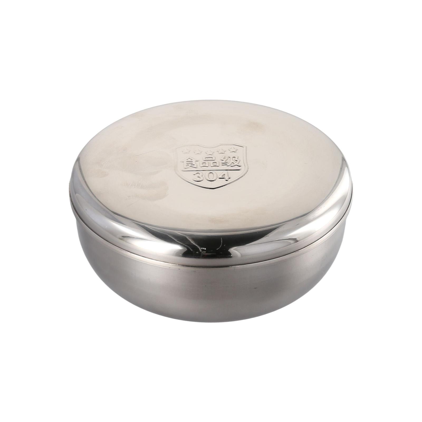 

Миска для риса из нержавеющей стали, удобная сервировочная миска с крышкой, практичный металлический контейнер для еды с крышкой, принадлежности для готовки L