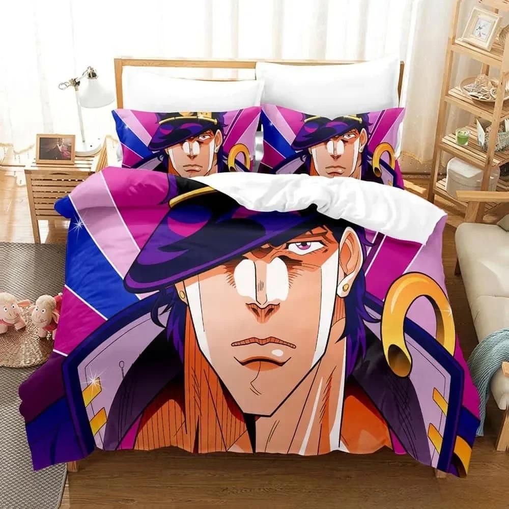 3d Anime JoJo's Bizarre Adventure Bedding Set Printed With Pillowcase Bed Duvet Cover Soft Single Double Queen Super King Size