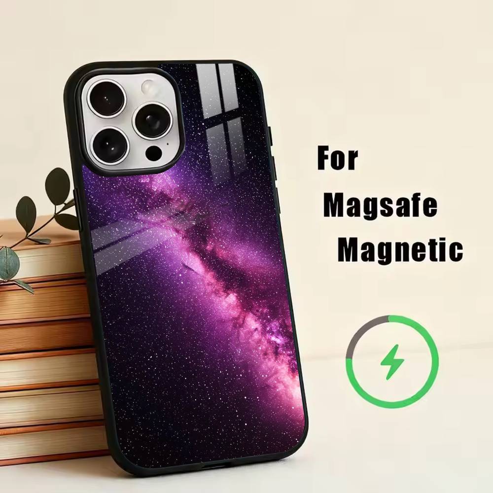 

Space For Galaxy Universe Phone Case For iPhone17,16,15,14,13,12,11 Plus,Pro Magnetic For Magsafe Wireless Charging iPhone14PRO