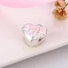 Sterling Silver Pink Bow Heart DIY Braided Rope Beads