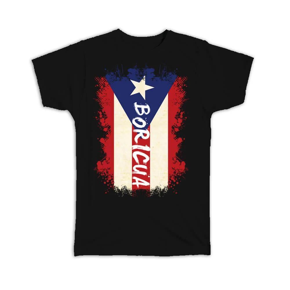 Gift T-Shirt : Puerto Rico Boricua Rican Flag Symbol Caribbean Nation S
