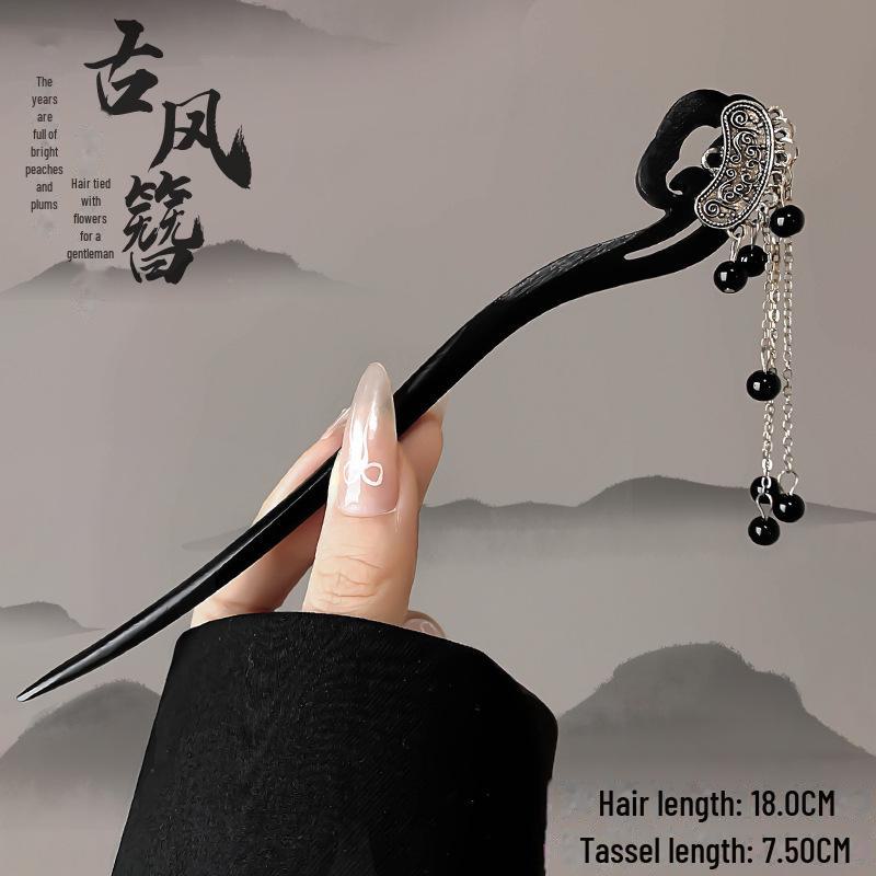 

Элегантная деревянная заколка-цветок с кисточкой - древний китайский стиль для женщин, идеальный головной убор ханьфу