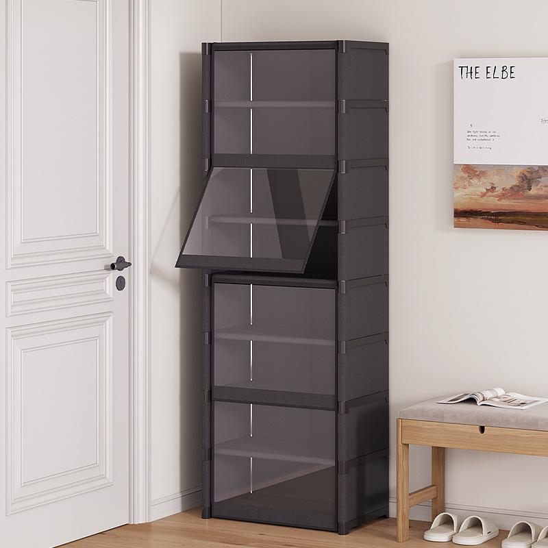 Sturdy Multi-layer Shoe Rack with Dustproof Transparent Shelves, Ideal for Home or Dorm.