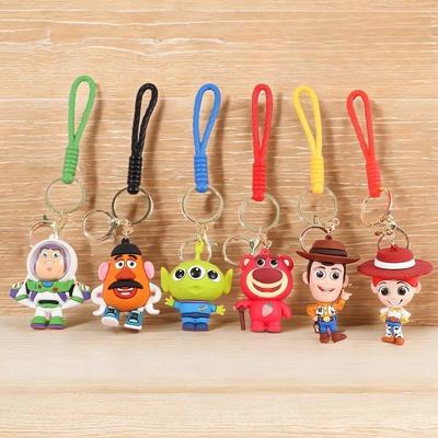 Super Cute Animation Toy Story Theme Keychain Woody Buzz Doll Keychain Couple Bag Pendant Keychain Accessories Toy