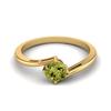 0.50 Ctw Round Peridot 925 Sterling Silver Gold Vermeil Solitaire Bypass Women Wedding Ring