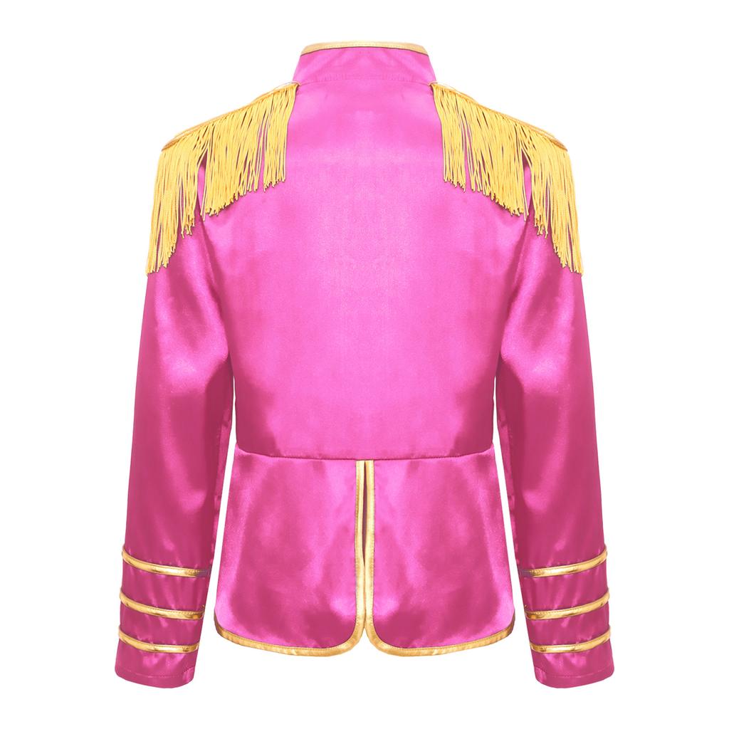 Giacca Costume Unisex per Bambini Band Rock Manica Lunga Frange Nappe Spalline Chiusura con Zip Design Diviso Cappotto
