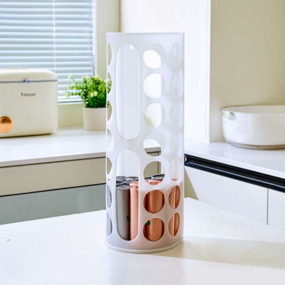 

Plastic Garbage Bag Storage Box White Grocery Storage Holder Garbage Bag Dispenser for Household білий