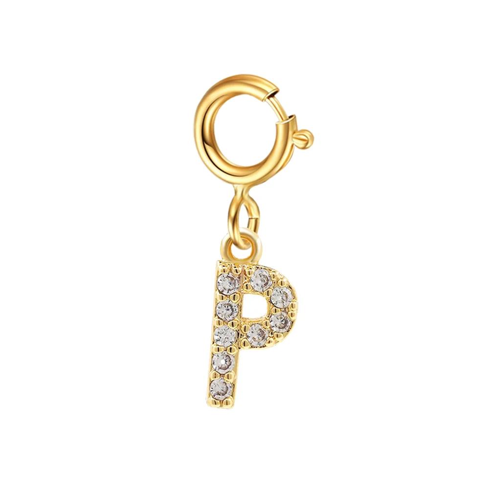 Alphabet Anfangsbuchstabe Anhänger Zirkonia Buchstabenanhänger für Zirkon Herstellung Halskette Ohrring Zirkonia Schlüsselanhänger DIY Zubehör