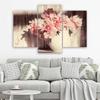 Three Piece Picture Canvas Print Bouquet Vase Vintage