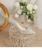 New Sequined Rhinestone Flower High Heels for Bridesmaids, Engagement Shoes, Slim Heels, Non Tiring Feet, Banquet Pumps Shoes