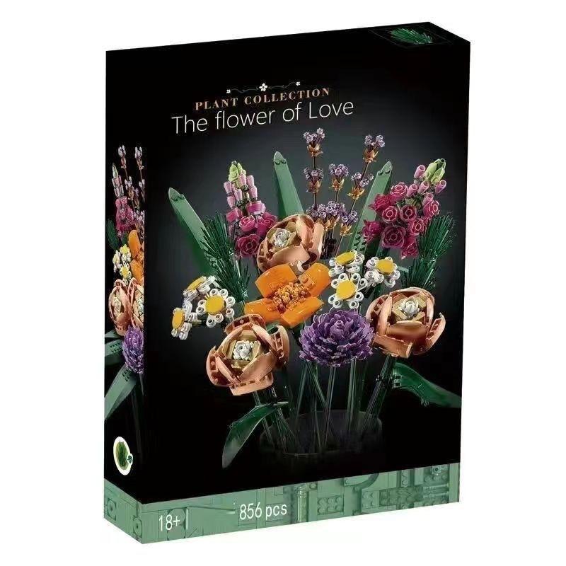 Kunstmatige Roos Orchidee Wilde Bloemen Potplant DIY Bouwstenen Sets 3D Eeuwige Liefde Bloemenmodel Woondecoratie Festival Cadeau