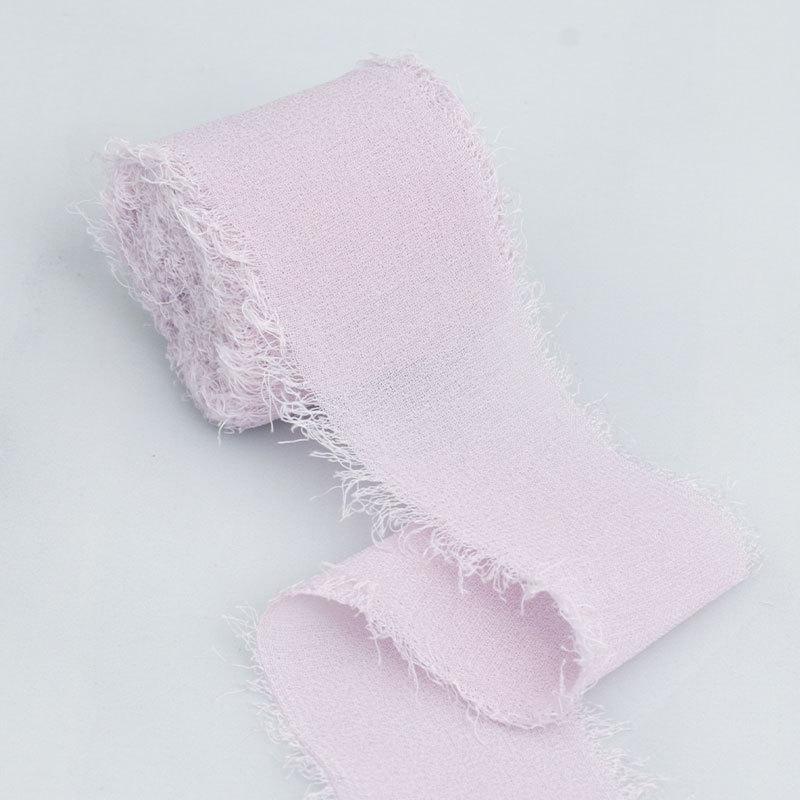 Elegant Ins Hand Torn Burlap Ribbon Chiffon Ribbon Dried Rose Color Wedding Flower Tie Hand Bouquet Ribbon Fluttering Ribbon Home Decoration
