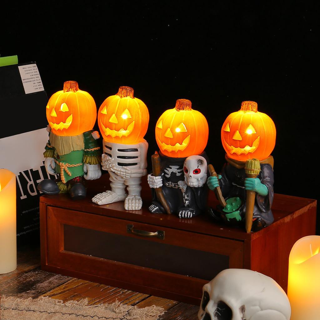 Led Lights Halloween Pumpkin Knight Tabletop Decoration Luminous Light Night