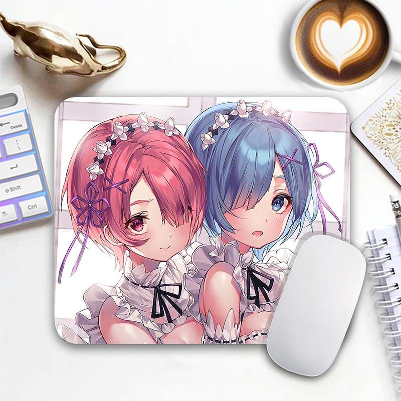 Anime R_Rem R_Re Zero Mouse Pad Small Gaming Mousepad Gamer Non-Slip Edge Standard MousePads PC Compact Stitched Office Mousemat
