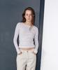 Easy O Woman Basic Soft Boat-Neck T-Shirts_Light Gray