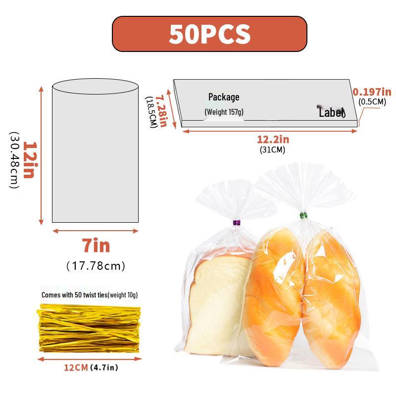 Clear Drawstring Packaging Bag for Cookies, Bread, Candy, and Baked Goods