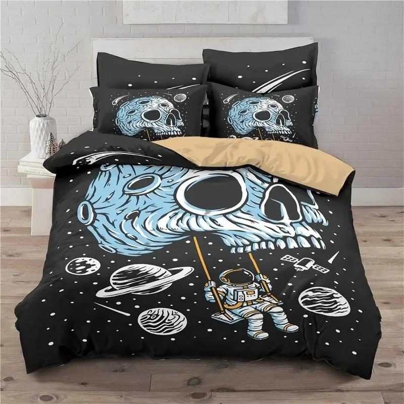 3D Printed Gothic Skull Bedding Set Duvet Cover Bedroom Comforter Covers Single Twin King Size Quilt Cover Home Textile