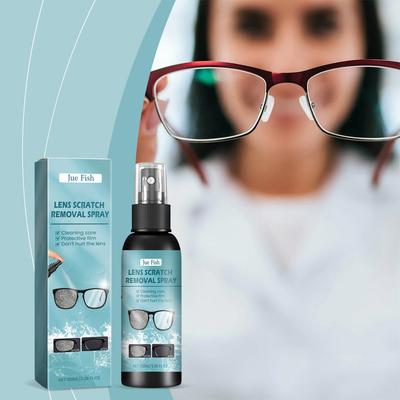 100ml Brillenreiniger Spray 2-in-1 Brillenreiniger & Linsen-Kratzentferner für Linsen Sonnenbrillen Blaulichtbrillen