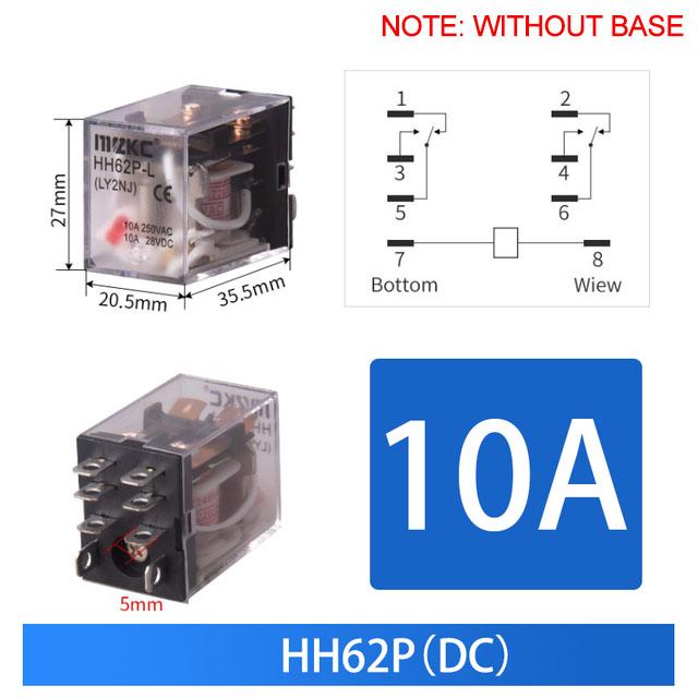 10 STÜCK Miniatur Steuerkleinrelais mit Sockelbasis AC 110V 220V DC 12V 24V HH52P HH53P HH54P HH62P HH63P HH64P