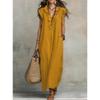 2026 Spring/Summer New Bohemian Style Long Dress for Women with Flutter Sleeves, Casual Solid Color Long Dress