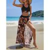 2026 Print Three Pieces Bikini With Vent Long Skirt Swimsuit Women Swimwear Female Bather Bathing Swimming Swim Suit Beachwear